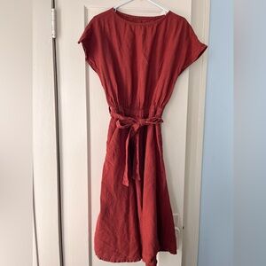 notPERFECTLINEN Rust Midi Dress